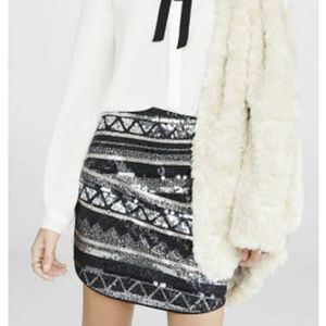 Black + Silver Geometric Sequin Mini skirt